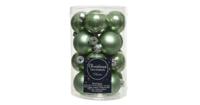 Decoris kerstballen set glas 16st licht groen 3,5cm - thumbnail