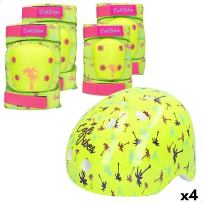 Sportbeschermingsset Colorbaby Neon Cali Vibes Geel (4 Stuks) Sportbeschermingsset Colorbaby Neon Cali Vibes Geel (4 Stuks)