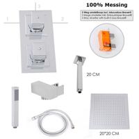 Brauer V-Line Nürnberg Inbouw douche 20cm regendouche plafondarm - thumbnail