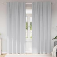VidaXL Zwart-out gordijnen met ringen 2 pcs bleekgrijs 260 x 140 cm - thumbnail