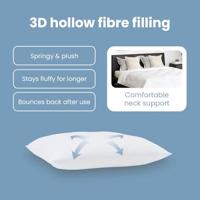 VidaXL Hoofdkussen met kussen wit katoen en polyester - thumbnail