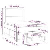 Boxspring met matras stof taupe 120x190 cm - thumbnail