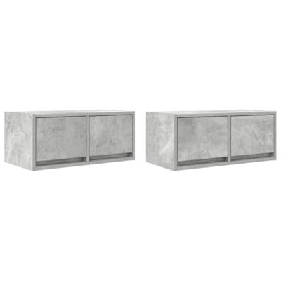 Tv-meubels 2 st 60x31x25,5 cm bewerkt hout betongrijs