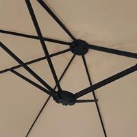 Parasol dubbel dak met LED 449x245 cm taupe - thumbnail