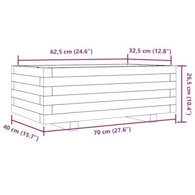 VidaXL Plantenbak 70x40x26,5 cm geïmpregneerd grenenhout
