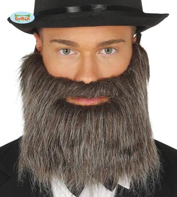 Grijze baard met snor