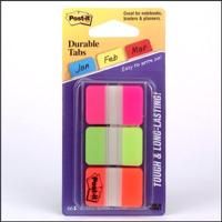 Post-it Index Strong, ft 25,4 x 38 mm, set van 3 kleuren (roze, groen en oranje), 22 tabs per kleur - thumbnail