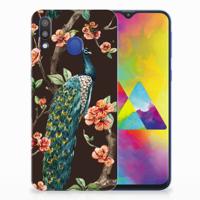 Samsung Galaxy M20 (Power) TPU Hoesje Pauw met Bloemen - thumbnail