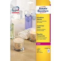 Avery-Zweckform L7782-25 Folie-etiketten 63.5 x 38.1 mm Polyester folie Transparant 525 stuk(s) Permanent hechtend Laser (zwart/wit), Laser (kleur) - thumbnail