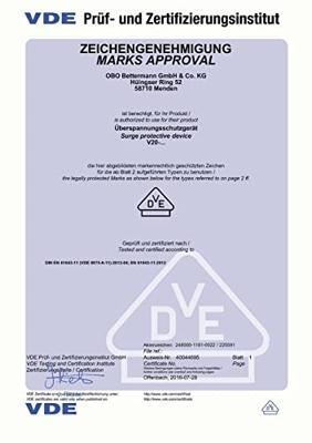 OBO Bettermann 5095253 V20-3+NPE-280 Overspanningsafleider 20 kA 1 stuk(s) OBO Bettermann 5095253 V20-3+NPE-280 Overspanningsafleider 20 kA 1 stuk(s)