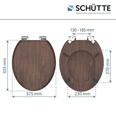 SCHÜTTE toiletbril met soft-close dark wood mdf