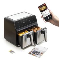 Airfryer InnovaGoods Fryinn Double 8000 Zwart 3400 W 8 L Roestvrij staal - thumbnail