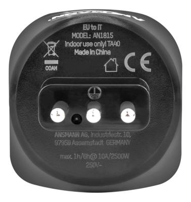 Ansmann 1250-0035 Reisstekker EU to IT