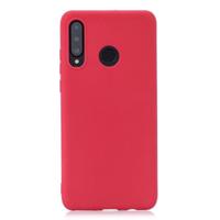 Matte effen kleur TPU beschermhoes voor Huawei P30 Lite/Nova 4e (rood) - thumbnail