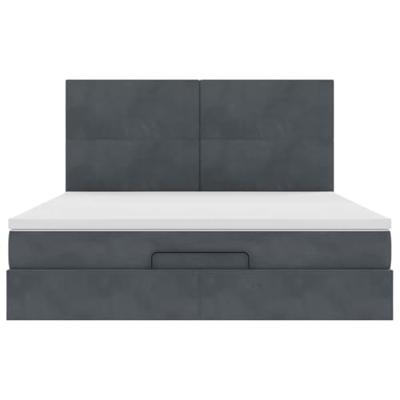 Ottoman bed met matrassen 160x200cm fluweel donkergrijs