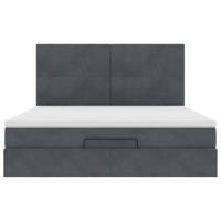 Ottoman bed met matrassen 160x200cm fluweel donkergrijs - thumbnail