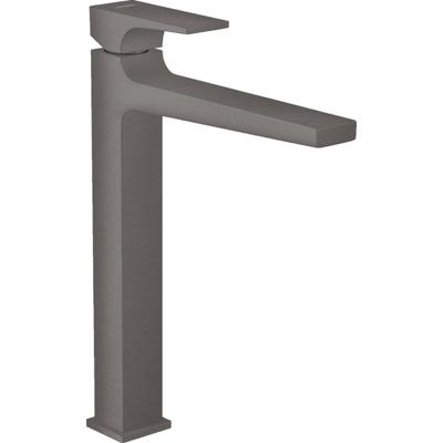 Hansgrohe Metropol ééngreeps wastafelkraan 260 met rechte greep en PushOpen afvoerplug, Brushed Black Chrome