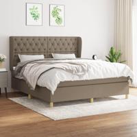 Boxspring met matras stof taupe 160x200 cm - thumbnail