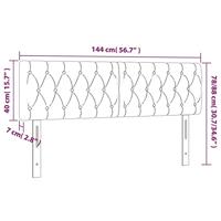 Hoofdbord LED 144x7x78/88 cm stof crèmekleurig - thumbnail