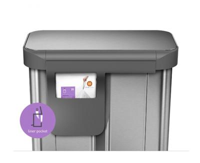 Simplehuman Prullenbak Liner Pocket Recycler 24 + 34 liter Zilver