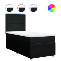 Boxspring met matras stof zwart 100x200 cm - thumbnail