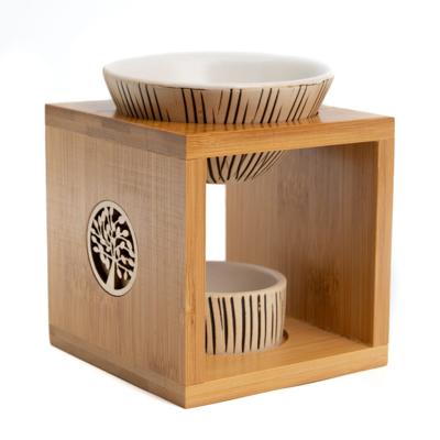 Luxe Aromabrander Bamboe Levensboom - Wit