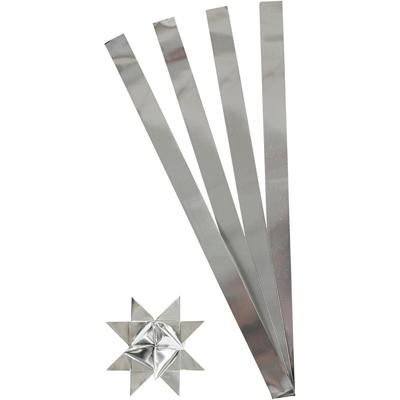 Creativ Company Vlechtstroken, l: 73 cm, d 11,5 cm, b: 25 mm, zilver, 100 stroken/ 1 doos