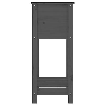 VidaXL Plantenbak met schap 54x34,5x81 cm massief grenenhout grijs