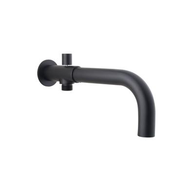 Baduitloop BWS Inbouw Rond Met Omstel 24 cm Mat Zwart