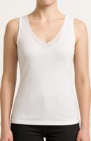 Dames spencer Beatrix - Katoen - Hoge rug - Katoenen onderhemd - Brede bandjes - Naadloos - thumbnail