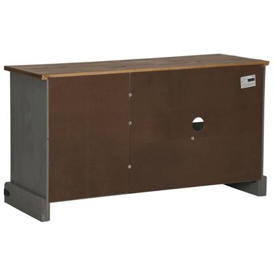 Tv-meubel HALDEN met schuifdeur grijs 110x40x60 cm massief hout - thumbnail