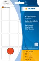 Etiket herma 2452 25x40mm rood 512st - thumbnail