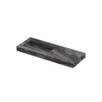 INK Pitch Wastafel keramische slab links met drain en front en side skirts zonder kraangat 120x45x9 Venice brown glossy - thumbnail
