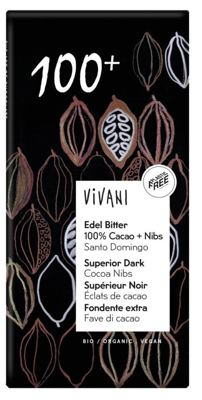 Vivani Chocoladereep Superior Dark 100% Vivani Chocoladereep Superior Dark 100%