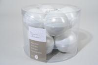 8 kerstballen winterwit emaille 70 mm KSD - Ksd - thumbnail