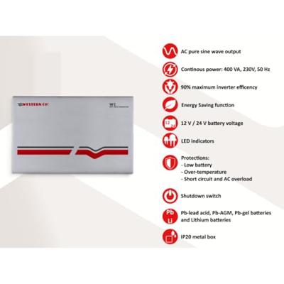 Western Co. Wechselrichter Western Wi400-12 Omvormer 400 W 12 V - 230 V