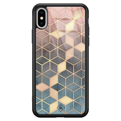 iPhone XS Max glazen hardcase - Cubes art