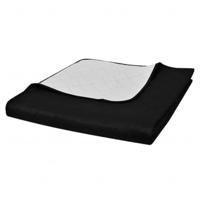 VidaXL Bedsprei gewatteerd dubbelzijdig 170x210 cm zwart/wit - thumbnail