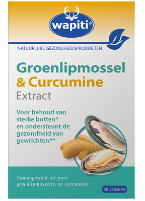 Wapiti GroenLip Mossel & Curcumine 60Capsules