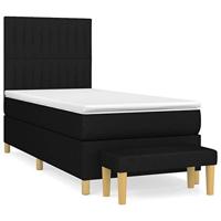 Boxspring met matras stof zwart 100x200 cm - thumbnail