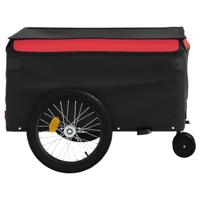 VidaXL Fietstrailer 45 kg ijzer zwart en rood - thumbnail
