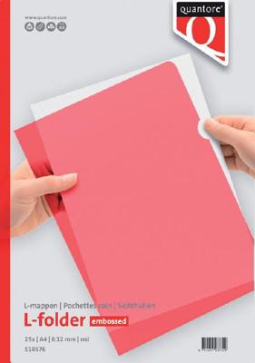 25 Rode A4 insteekhoezen L-model 0,12mm PP Quantore