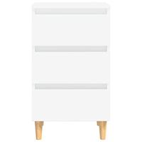Nachtkastje met massief houten poten 40x35x69 cm wit - thumbnail