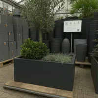 GLM plantenbak Amsterdam met bodem Grijs 100x100x40cm - thumbnail