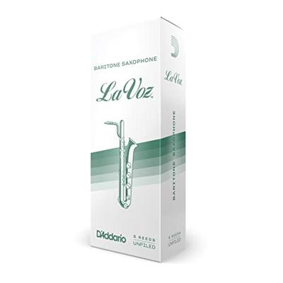 D'Addario Woodwinds RLC05MD La Voz Baritonsaxofoonriet, Medium, 5-pack, Unfiled D'Addario Woodwinds RLC05MD La Voz Baritonsaxofoonriet, Medium, 5-pack, Unfiled