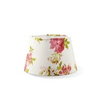 Lampenkap rond schuin | taps | katoen | stoffen lampenkap voor tafellamp | lampenkap met E27 fitting | Ø20cm H13cm | bloemen print | creme - thumbnail