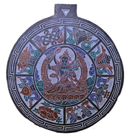 Leisteen Reliëf Manjushri - thumbnail