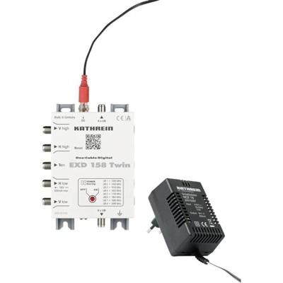 Kathrein EXD 158 Twin Satelliet multiswitch cascade unicable Ingangen (satelliet): 5 (4 satelliet / 1 terrestrisch) Aantal gebruikers: 16 Kathrein EXD 158 Twin Satelliet multiswitch cascade unicable Ingangen (satelliet): 5 (4 satelliet / 1 terrestrisch) Aantal gebruikers: 16