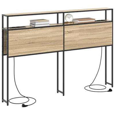 Opberghoofdbord met plank Sonoma eiken 160 cm Bewerkt hout