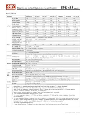 MEAN WELL EPS-45S-5 Schakelnetvoedingsmodule 5.5 V/DC 8.8 A 40 W MEAN WELL EPS-45S-5 Schakelnetvoedingsmodule 5.5 V/DC 8.8 A 40 W